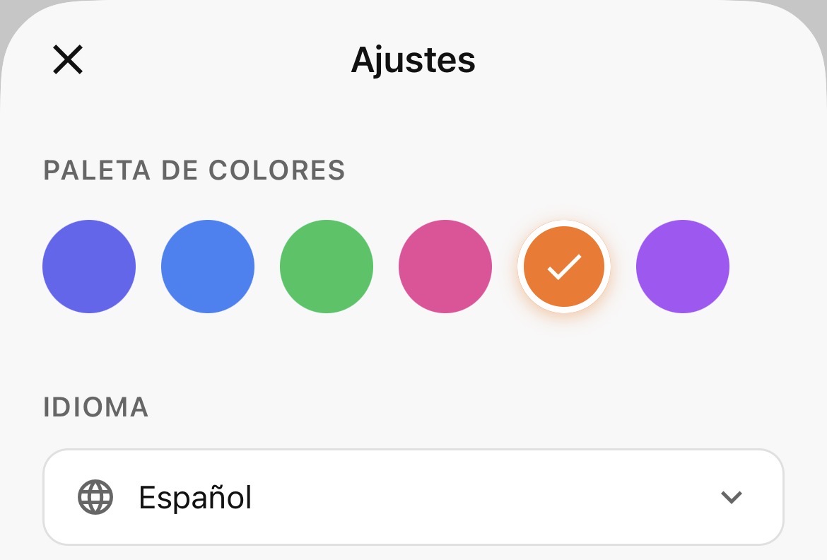 Color palette settings