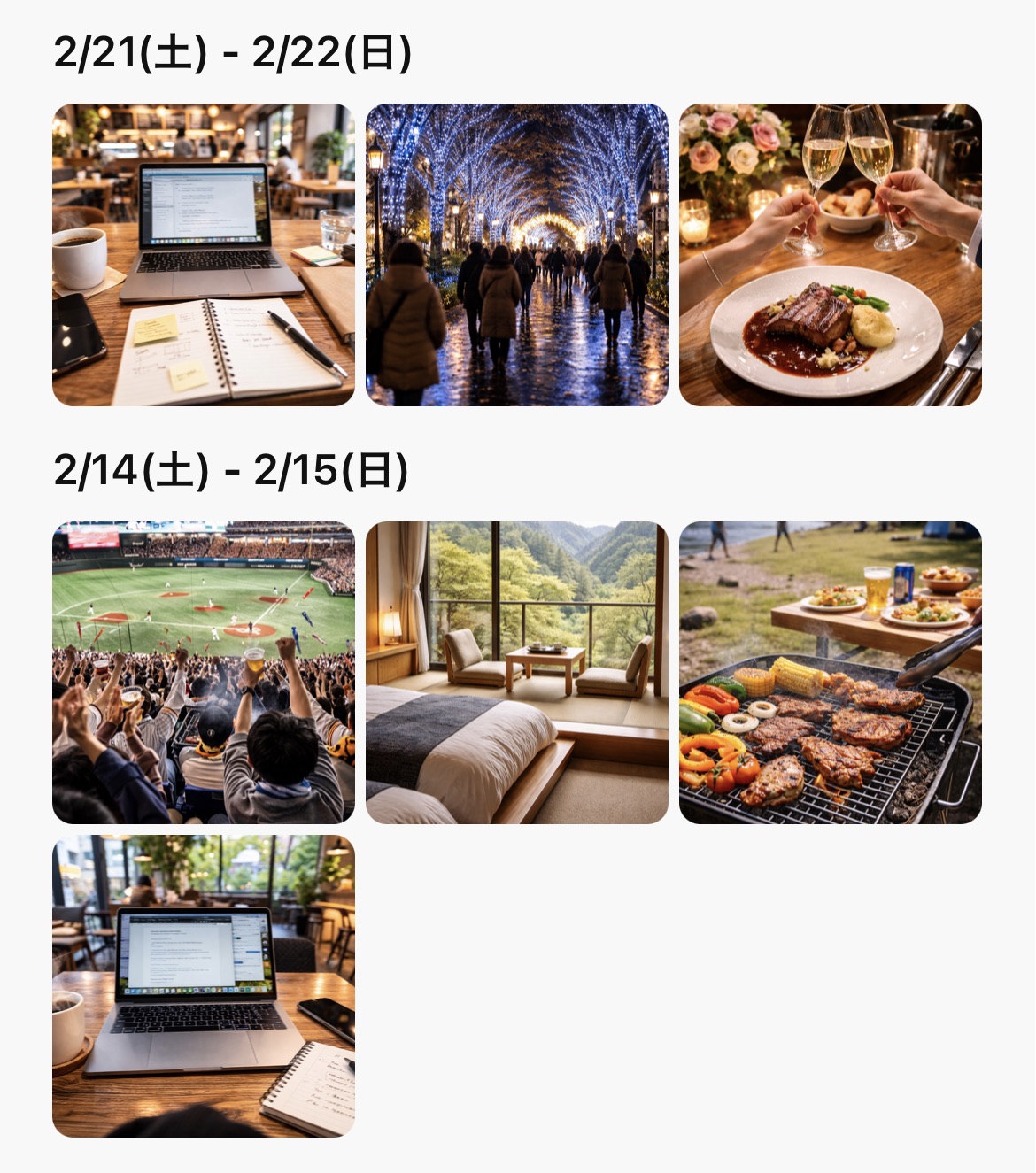 Weekend photos screen