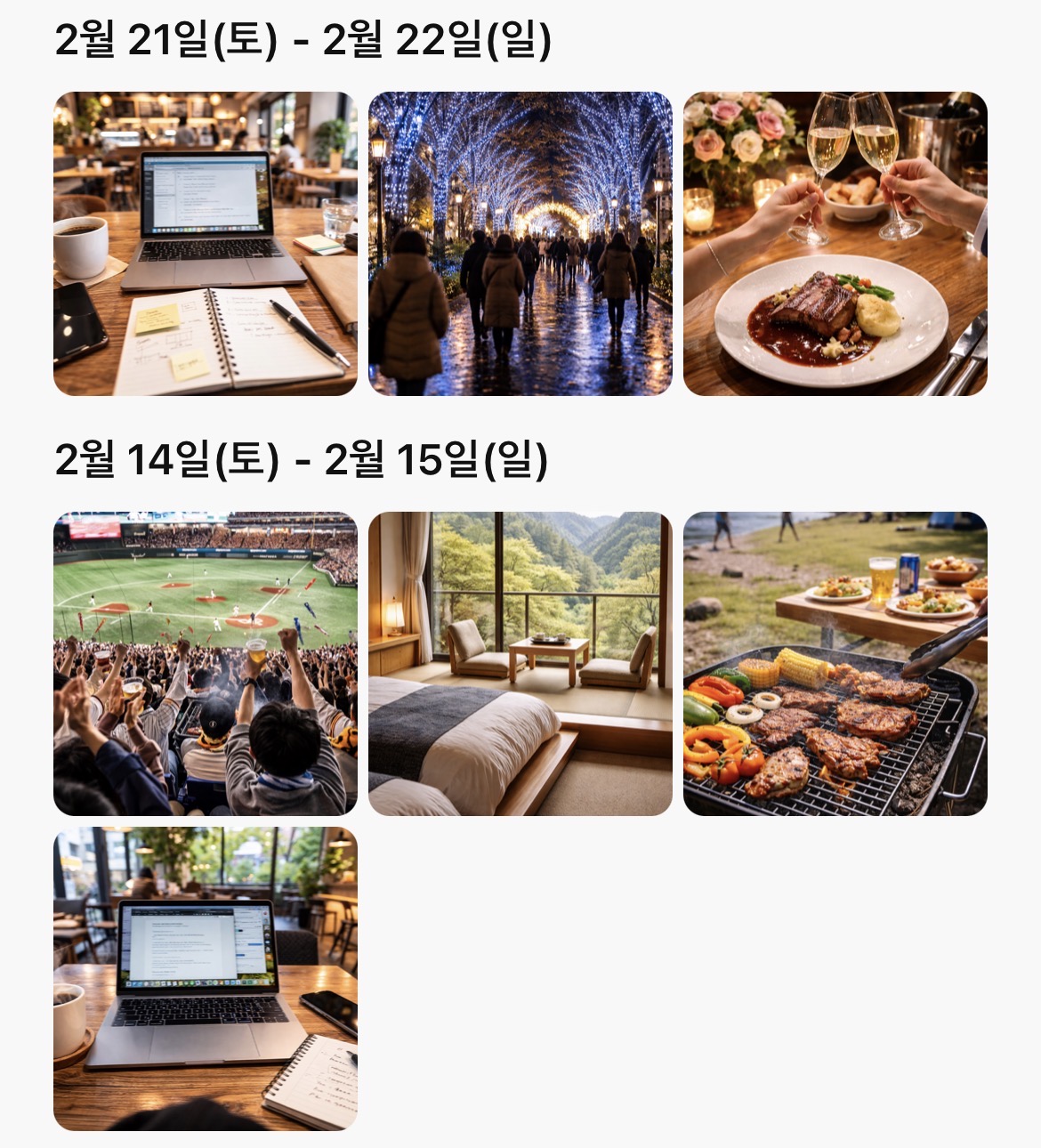 Weekend photos screen